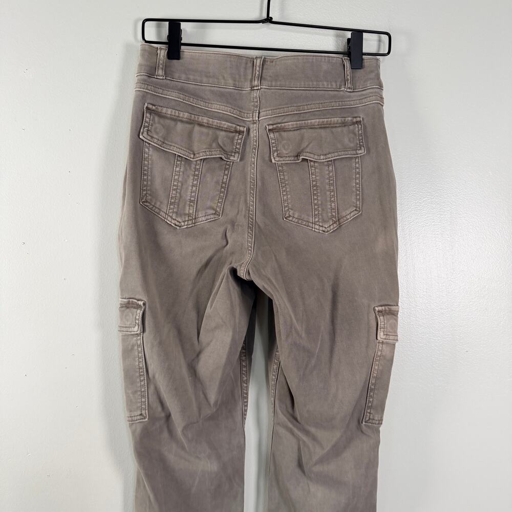 Spanx Twill Skinny Ankle Cargo Pants Green Stretch High Waist Womens Size L - Picture 7 of 10